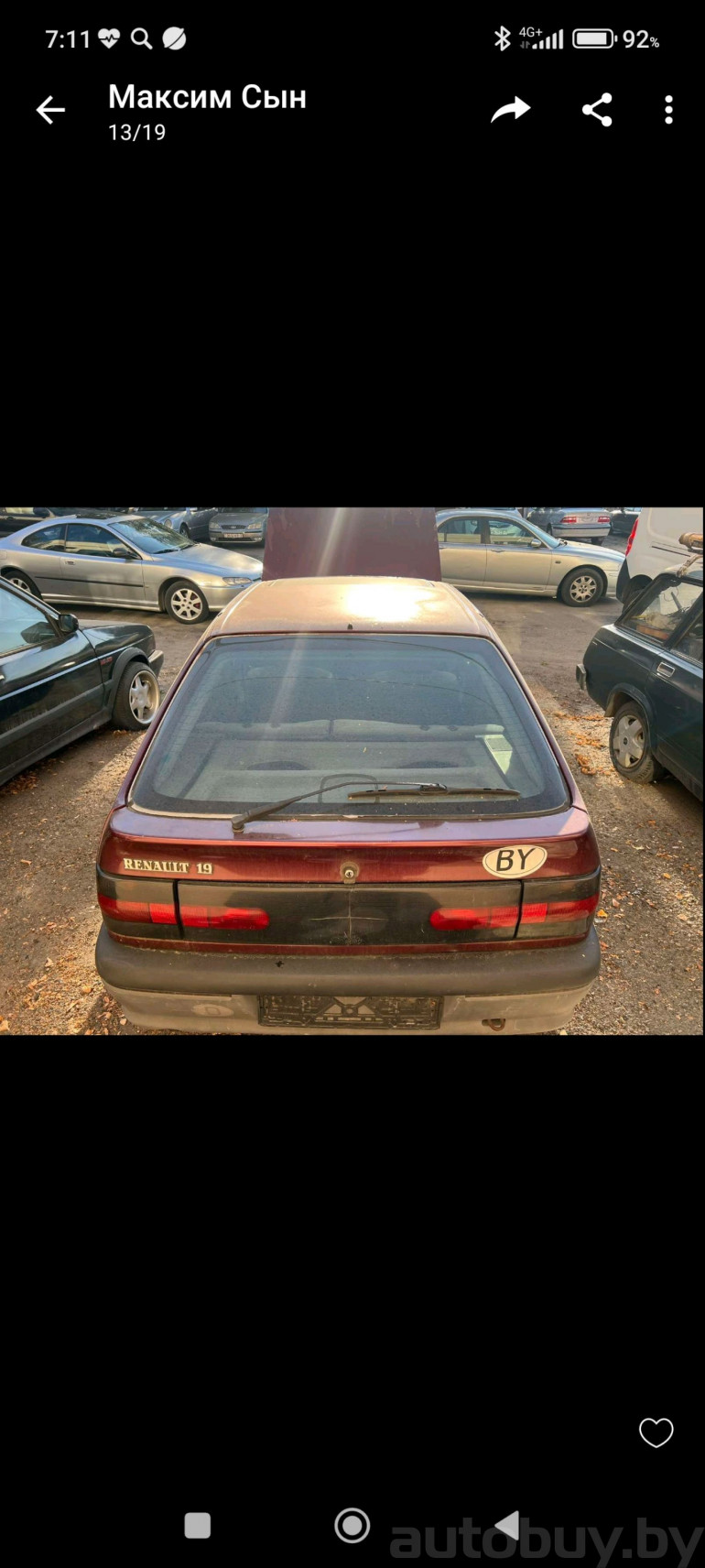 Renault 19 1 поколение, 1992 года